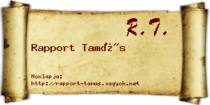 Rapport Tamás névjegykártya